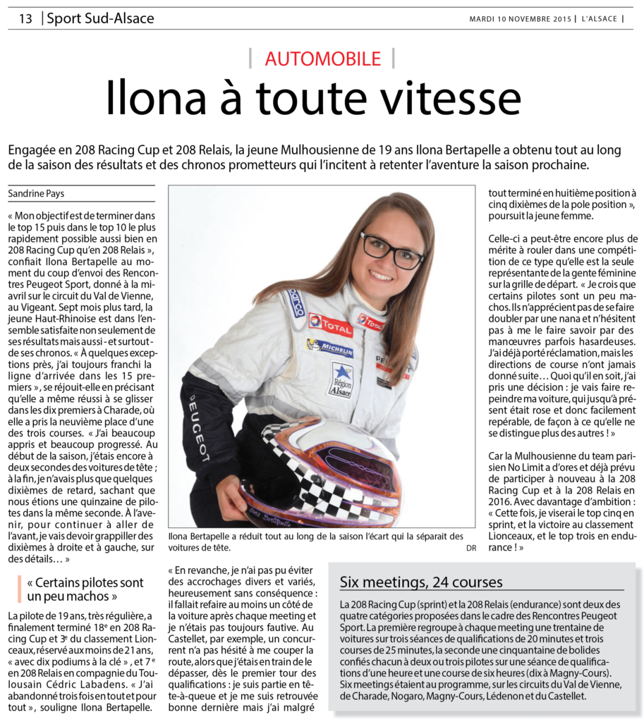 Article Ilona à toute vitesse