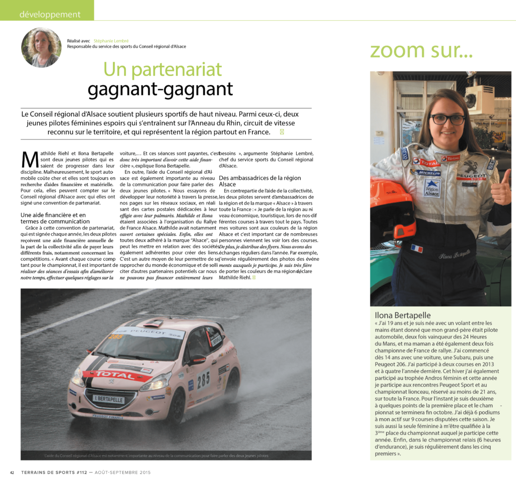 Magasine Terrain de Sport édition aout septembre 2015