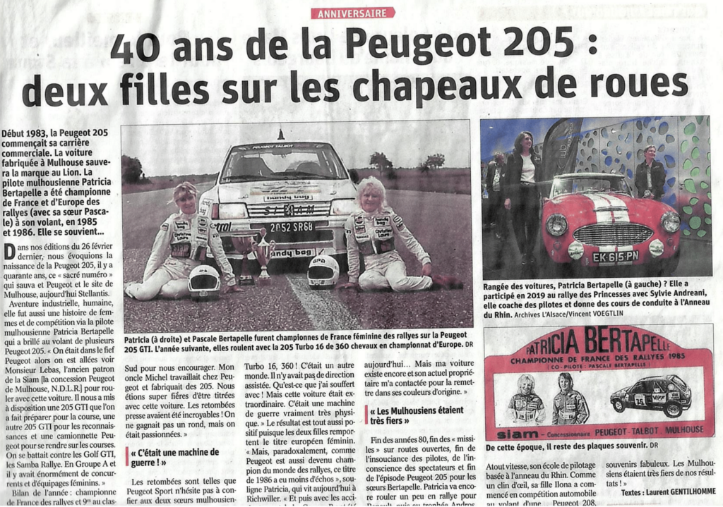 Article des 40 ans de la Peugeot 205