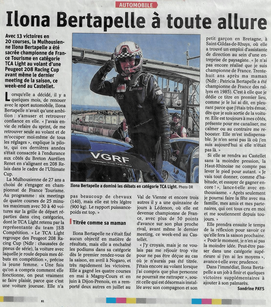 Article Ilona à toute allure